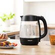 Fierbator electric cordless, Sticla 1.7l, putere 2200 W, cana gradata, lumina led