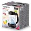 Fierbator electric cordless, Sticla 1.7l, putere 2200 W, cana gradata, lumina led