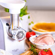 Masina de tocat carne cu accesorii carnati 1500 W, Alb/Gri, 3 site