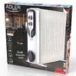 Calorifer electric cu ulei, 15 elementi, 4 x roti, 3 trepte de putere 1000W/1500W/2500W, Control al temperaturii, Alb