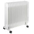 Calorifer electric cu ulei, 15 elementi, 4 x roti, 3 trepte de putere 1000W/1500W/2500W, Control al temperaturii, Alb