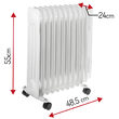 Calorifer electric cu ulei Adler Alb, 11 elementi, 3 trepte de putere 1000W/1500W/2500W