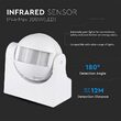 Senzor de miscare si crepuscular cu infrarosu, IP44,  180 grade, 1200W, detectie 12 m, 3-2000LUX