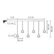 Perdea de lumini cu figurine brad, 110 micro LED, exterior, lungime 2.7 m