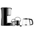 Cafetiera cu display digital, 1000W, bol din sticla, capacitate 1.25 l, Negru-Argintiu