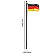 Catarg cu steagul Germaniei, Inaltime 6 m, Aluminiu, Negru