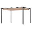 Pavilion cu acoperis retractabil, 2.96 x 3.95 x 2.3 m, impermeabilizare superioara, protectie solara UV50+, Aluminiu/Poliester, Bej