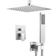 Set de dus, Montaj incastrat, Inox, Argintiu, Cap dus patrat cu efect ploaie 305 mm, Dimensiune 300 x 300 x 375 mm