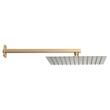 Set de dus, Montaj incastrat, Inox, Auriu, Cap dus patrat cu efect ploaie 250 mm, Dimensiune 530 x 250 x 135 mm