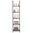 Raft metalic cu 5 x polite incluse din lemn, profil patrat 20x20 mm, Vivatechnix Industrial, 400 x 300 x 1780 mm