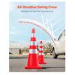 Set 6 conuri rutiere de avertizare, Flexibile, PVC, Inaltime 90 cm, 3 x coliere Reflectorizante