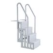 Scara pentru piscine, 4 trepte, balustrade dubla, max 180 kg, dimensiune 874 x 808 x 1985 mm, Gri