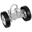 Roti cauciuc cu suport pentru porti culisante, Otel, max 300 kg, 146×270 mm, Diametrul exterior al tevii compatibil 32-50 mm, structura reglabila