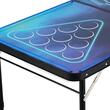Joc de societate pliabil/portabil masa Beer Pong, Lungime 2.4 m, Inaltime reglabila, 6 x mingi, Lumini led
