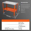 Masa pentru sudura mobila, 91.4 x 45.7 cm, Capacitate 550 kg, 4 x roti blocabile, Otel carbon