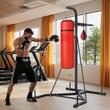 Suport pentru sac de box 2 in 1, Otel, 132x114x201 cm, Negru, max 65 kg, Inaltime reglabila 159-173 cm