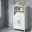 Dulap de baie, 2 usi, MDF, Alb, 4 rafturi, 300 x 510 x 930 mm, kit anti-rasturnare