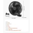 Ventilator pentru sere cu clips, 6 W, Oscilatie, 10 viteze, compatibil powerbank si surse cc 12 V