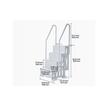 Scara pentru piscine, 4 trepte, balustrade dubla, max 180 kg, dimensiune 874 x 808 x 1985 mm, Gri