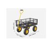 Carucior multifunctional pentru gradina, 1700 x 480 x 515 mm, Capacitate 227 kg, Otel, Roti gonflabile, Laterale detasabile