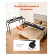 Birou mobil pentru pat, 4 x roti, Negru, 2 x Priza, 2 x USB, Lungime si Inaltime extensibila