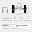 Roti cauciuc cu suport pentru porti culisante, Otel, max 300 kg, 146×270 mm, Diametrul exterior al tevii compatibil 32-50 mm, structura reglabila