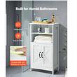 Dulap de baie, 2 usi, MDF, Alb, 4 rafturi, 300 x 510 x 930 mm, kit anti-rasturnare