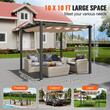 Pavilion cu acoperis retractabil, 2.97 x 2.97 x 2.3 m, impermeabilizare superioara, protectie solara UV50+, Aluminiu/Poliester, Bej