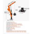 Macara telescopica pentru camioneta, pivotanta la 360 de grade, Capacitate 900 kg, cric hidraulic, troliu manual, brat pliabil