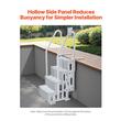 Scara pentru piscine, 4 trepte, balustrade dubla, max 180 kg, dimensiune 874 x 808 x 1985 mm, Gri