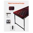 Joc de societate pliabil/portabil masa Beer Pong, Lungime 2.4 m, Inaltime reglabila, 6 x mingi, Lumini led