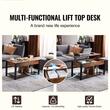 Masuta de cafea Lift Top, 2 in 1 Desktop birou Extensibil, 1060 x 500 x 488 mm, Maro