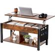Masuta de cafea Lift Top, 2 in 1 Desktop birou Extensibil, 1060 x 500 x 488 mm, Maro