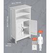 Dulap de baie, 2 usi, MDF, Alb, 4 rafturi, 300 x 510 x 930 mm, kit anti-rasturnare