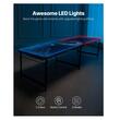 Joc de societate pliabil/portabil masa Beer Pong, Lungime 2.4 m, Inaltime reglabila, 6 x mingi, Lumini led