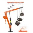 Macara telescopica pentru camioneta, pivotanta la 360 de grade, Capacitate 900 kg, cric hidraulic, troliu manual, brat pliabil