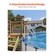 Scara pentru piscine, 4 trepte, balustrade dubla, max 180 kg, dimensiune 874 x 808 x 1985 mm, Gri