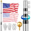 Catarg telescopic pentru steag, Inaltime 7.3 m, Aluminiu, Argintiu, 5 sectiuni