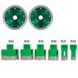 Set 6 carote diamantate si 2 discuri, pentru gresie, granit, marmura, Vevor M14, diametre 20/25/40/45/50/68 mm