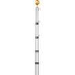 Catarg telescopic pentru steag, Inaltime 7.3 m, Aluminiu, Argintiu, 5 sectiuni
