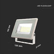 Proiector led 20W, 1650 lm, 6500K, IP65, aluminiu, 120 x 27 x 105 mm, Alb