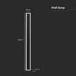 Aplica led pentru exterior IP65, 17W, Negru, 4000K, 2330 lm, 85 x 54 x 625 mm