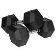 Set 2 gantere din fonta cauciucata 2 x 12 Kg