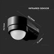 Senzor de miscare cu infrarosu, pentru colt, 1200W, 180 grade, max 120m, IP65, Negru