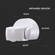 Senzor de miscare cu infrarosu, 1200W, max 12m, IP65, Alb