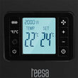 Convector electric, 3 trepte de putere, 2000 W, afisaj led, Negru, carcasa metal/plastic, Termostat reglabil, Telecomanda