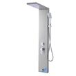 Panou dus cu hidromasaj, Inox Argintiu, 5in1, Led, 1345 x 200 x 460 mm, lumina Led