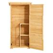 Casuta gradina din lemn cu cadru metalic, 800x500x1620 mm, Incuietoare, maro