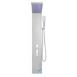 Panou dus cu hidromasaj, Inox Argintiu, 5in1, Led, 1345 x 200 x 460 mm, lumina Led