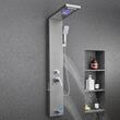 Panou dus cu hidromasaj, Inox Argintiu, 5in1, Led, 1345 x 200 x 460 mm, lumina Led